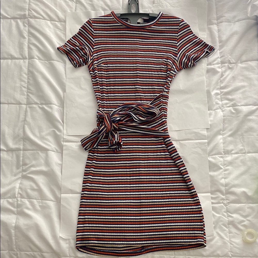 Biruta Striped Mini Dress – Belted Summer Vibes, Brazilian Boutique